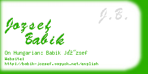 jozsef babik business card